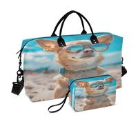 Borsone da viaggio con cane chihuahua, per uomo e donna, borsa da palestra con borsa portaoggetti, borsa per weekender, borse da viaggio, palestra, yoga, Cane Chihuahua., Taglia unica, Borsone da