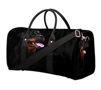 Borsone da viaggio con cane Rottweiler, per donne, uomini, ragazze e ragazzi, divertente borsa da viaggio per il fine settimana con cani da 22,7 l, borsa da cabina per sport, palestra, yoga, Colore,