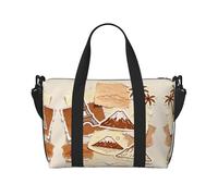 Borsone da viaggio con collage di adesivi da viaggio, leggero, da portare con sé, per uomini e donne, borsa impermeabile per la notte in palestra