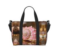 Borsone da viaggio con conchiglie rosa, leggero, da portare con sé, per uomini e donne, borsa impermeabile per la notte in palestra