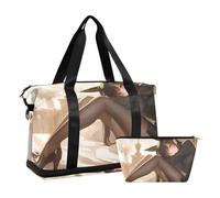 Borsone da viaggio con coniglietto nero anime, borsa da viaggio con tasca bagnata, tracolla regolabile, borsa da palestra per viaggi di lavoro, multifunzionale, per uomini e donne