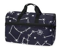 Borsone da viaggio con costellazioni e stelle, cielo stellato, per uomini, donne, ragazzi, ragazze, adolescenti, borsa sportiva oversize con scomparto per scarpe, per la notte, il fine settimana,