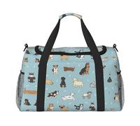 Borsone da viaggio con cucciolo di scarabocchio, borsa da weekend, weekend, per la notte, per allenamento, sport, ospedale