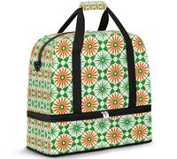 Borsone da viaggio con design a tema indiano, per donne e uomini, per il fine settimana, pieghevole, separato, 47 l, per sport, palestra, yoga, Colore, 47 L, Organizer per borse