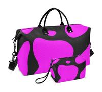 Borsone da viaggio con design viola e nero Clash Of Colors Borsa da viaggio Weekender Gear Bag Gym Carry on Borsone con borsa da toilette per viaggio multifunzionale, Design viola e nero scontro di
