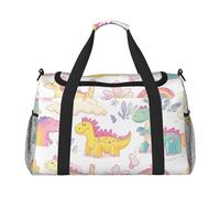 Borsone da viaggio con dinosauro arcobaleno cartone animato Dino palestra pernottamento Weekender borsa per uomini donne leggero bagaglio a mano per allenamento vacanza