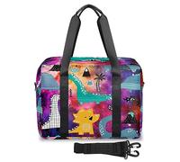 Borsone da viaggio con dinosauro Galaxy Cartoon per donne e uomini Galaxy Weekend Borse da notte 32 L Large Holdall Tote Borsa da cabina per sport palestra yoga, Colore, 32 L, Organizer per borse