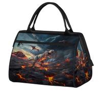 Borsone da viaggio con dinosauro T-rex per donne, uomini, bambini, ragazzi, ragazze, weekend, pernottamento, borsone da 24 l, borsa da cabina per sport, palestra, yoga, Colore, Grande, Organizer per