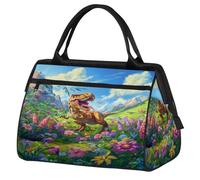 Borsone da viaggio con dinosauro tirannosauro cartone animato, per donne, uomini, bambini, ragazzi, ragazze, week-end, 24 l, borsone da cabina per sport, palestra, yoga, Colore, Grande, Organizer per