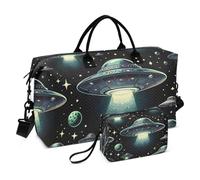 Borsone da viaggio, con disco volante in Dark Cosmos Space Gym Bag con borsa portaoggetti Weekender borsa da notte per uomini donne viaggi sport yoga, Multicolore, Taglia unica