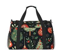 Borsone da viaggio con elementi natalizi, albero di Natale, palestra, pernottamento, weekender, per uomini e donne, leggero, bagaglio a mano per allenamento e vacanze