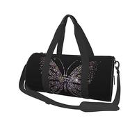 Borsone da viaggio con farfalle, borsa sportiva da palestra per donne e uomini, borsa a tracolla per sport, viaggi, weekender, allenamento, per esercizi, yoga, ciclismo, nuoto, campeggio, Nero ,