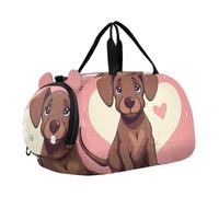 Borsone da viaggio con farfalle viola per bambini, borsone per il fine settimana, per la notte, per bambini, borsa sportiva, Cuore Cane Marrone, classico