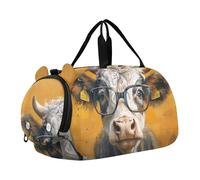 Borsone da viaggio con farfalle viola per bambini, borsone per il fine settimana, per la notte, per bambini, borsa sportiva, Vintage Highland Mucca Arancione, classico