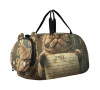 Borsone da viaggio con farfalle viola per bambini, borsone per il fine settimana, per la notte, per bambini, borsa sportiva, Divertente gatto che tiene carta, classico