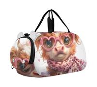 Borsone da viaggio con farfalle viola per bambini, borsone per il fine settimana, per la notte, per bambini, borsa sportiva, Leopardo Rosa Mucca Highland, classico