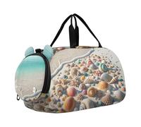 Borsone da viaggio con fenicotteri rosa per bambini, ideale per la notte, per viaggi, sport, danza, Conchiglie da spiaggia, classico