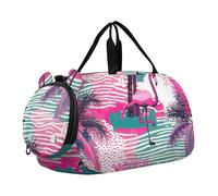 Borsone da viaggio con fenicotteri rosa per bambini, ideale per la notte, per viaggi, sport, danza, Fenicotteri rosa 1, classico