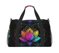 Borsone da viaggio con fiore di loto, geometria, palestra, pernottamento, weekender, borsa per uomini e donne, leggera, bagaglio a mano per allenamento e vacanze