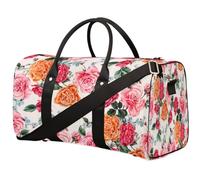 Borsone da viaggio con fiore di peonia rossa, borsa da palestra con fiori di rosa, borsa da palestra pieghevole, borsa da viaggio per la notte, borsa da viaggio per donne e uomini, Fiore di peonia