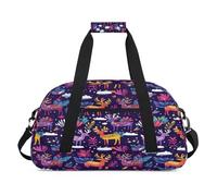 Borsone da viaggio con fiori di alce, cervo, per donne, uomini, bambini, ragazze, ragazzi, durante la notte, weekender, borsa da viaggio da 24 litri, per sport, palestra, pratica, Colore, 24 L,