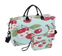 Borsone da viaggio con fiori di ciliegio e foglie, per palestra, yoga, borsa da viaggio per uomo e donna, Foglia di fiori, Taglia unica, Borsone da viaggio