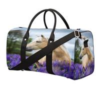 Borsone da viaggio con fiori di lavanda, per donne, uomini, bambini, ragazze, ragazzi, cavalli, 22,7 l, borsa da viaggio per fine settimana, borsa a tracolla per sport, palestra, viaggi, Colore, 22.7