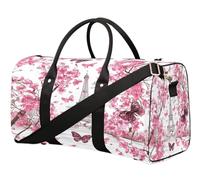 Borsone da viaggio con fiori e farfalle, Torre Eiffel, per donne, uomini, ragazze, ragazzi, fine settimana, 22,7 l, borsa da cabina per sport, palestra, yoga, Colore, 22.7L, Organizer per borse