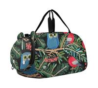 Borsone da viaggio con fiori gialli viola e crema morbida per ragazze borsone da viaggio per fine settimana borsone da viaggio per ragazzi borsone da viaggio per bambini, Simpatico gufo ciuffolotto