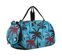 Borsone da viaggio con fiori gialli viola e crema morbida per ragazze borsone da viaggio per fine settimana borsone da viaggio per ragazzi borsone da viaggio per bambini, Tropicale Nero Marrone Palme