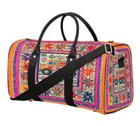 Borsone da viaggio con fiori indiani per donne, uomini, ragazze, ragazzi, weekend, pernottamento, 22,7 l, borsa da cabina per sport, palestra, yoga, Colore, 22.7L, Organizer per borse