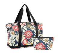 Borsone da viaggio con fiori ricchi retrò grande borsone da viaggio Weekender borsone da allenamento con borsa da toilette per sport multifunzionale, Fiori ricchi retrò, 1 size