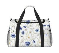 Borsone da viaggio con fiori selvatici e fiordalisi margherite borsa da viaggio Weekend Borsa da viaggio Weekender Pernottamento Borsa a mano Allenamento Sport Ospedale