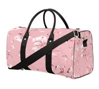 Borsone da viaggio con fiori vintage, borsa da palestra con motivo floreale rosa, borsa da palestra, borsa pieghevole per la notte, borsa da viaggio per donne e uomini, Fiore vintage., 17.4(L) x