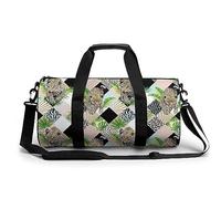 Borsone da viaggio con foglie di palma tropicali e leopardo esotico stampato borsa sportiva da palestra borsone leggero per uomo donna, Stile:, 17.7in/9in/9in, MHXYZHW