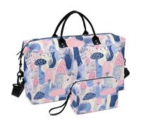 Borsone da viaggio con fungo pastello per la notte, grande borsa da palestra con cinghia regolabile per viaggi in aereo, set da 2 pezzi, per mujer de