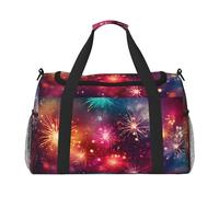 Borsone da viaggio con fuochi d'artificio Galaxy Gym Pernottamento Weekender Bag per uomo donna leggero bagaglio a mano per allenamento vacanza