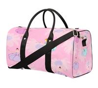 Borsone da viaggio con gattino nero carino, rosa scuro, borsa da palestra pieghevole, borsa per la notte, borsa da viaggio per donne e uomini, Simpatico gatto nero gattino, 17.4(L) x 8.3(W) x 9.5(H)