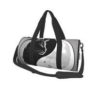 Borsone da viaggio con gatto nero e bianco, borsa da palestra Tai Chi per uomini e donne, borsone sportivo, bagaglio a mano per viaggi di fine settimana, lavoro, campeggio