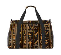 Borsone da viaggio con geroglifico antico egiziano vintage, borsa da palestra per la notte e il weekender, per uomini e donne, bagaglio a mano leggero per allenamento e vacanze