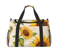 Borsone da viaggio con giornale girasole vintage palestra pernottamento weekender borsa per uomo donna leggero bagaglio a mano per allenamento vacanza