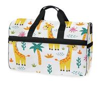 Borsone da viaggio con giraffa africana e piante, per uomini, donne, ragazzi, ragazze, adolescenti, borsa sportiva oversize con scomparto per scarpe, per la notte, il fine settimana, yoga,