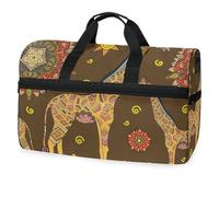 Borsone da viaggio con giraffa africana per uomini, donne, ragazzi, ragazze, adolescenti, borsa sportiva oversize con scomparto per scarpe, per la notte, il fine settimana, yoga, allenamento, borsa da