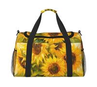 Borsone da viaggio con girasole acquerello Sprint Flower Gym Pernottamento Weekender borsa per uomo donna leggero bagaglio a mano per allenamento vacanza