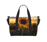 Borsone da viaggio con girasole da fattoria, leggero, da portare con sé, per uomini e donne, borsa impermeabile per la notte in palestra
