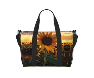 Borsone da viaggio con girasole da fattoria, leggero, da portare con sé, per uomini e donne, borsa impermeabile per la notte in palestra
