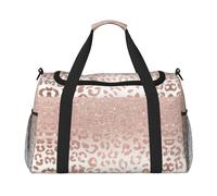 Borsone da viaggio con glitter oro rosa, borsa da weekend, weekend, borsa a mano per allenamento, sport, ospedale