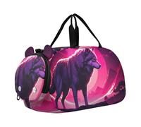 Borsone da viaggio con gnomi rosa e cuore bianco per ragazze, borsone da viaggio per bambini, borsa da ballo sportiva da portare con sé, Luna Rosa Lupo, classico