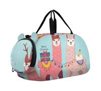 Borsone da viaggio con gnomi rosa e cuore bianco per ragazze, borsone da viaggio per bambini, borsa da ballo sportiva da portare con sé, carino lama Buon Natale, classico