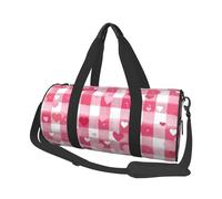 Borsone da viaggio con griglia a forma di cuore rosa, borsa da palestra per uomini e donne, borsone sportivo, bagaglio a mano per viaggi di fine settimana, lavoro, campeggio
